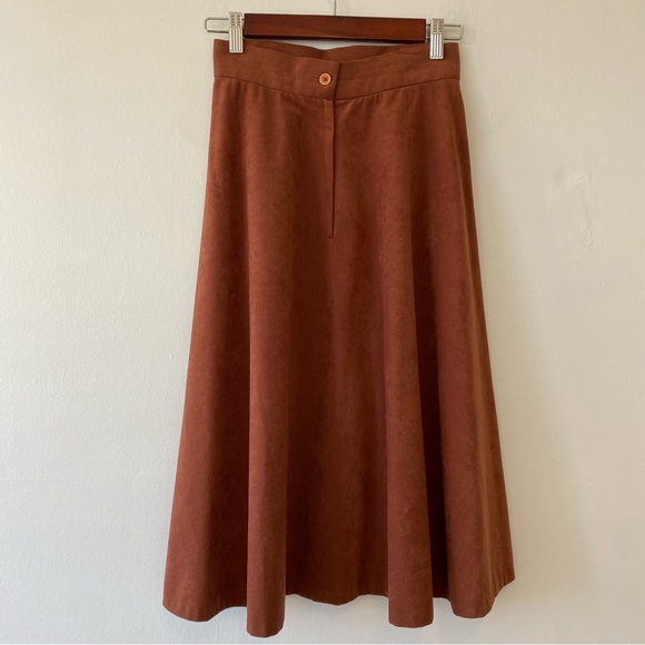 Vintage JG Collection by Joyce rust brown skirt midi length - Picture 3 of 10